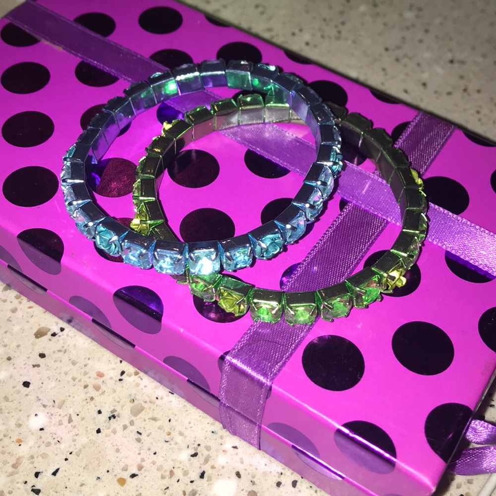 Rose blue and green bracelets
